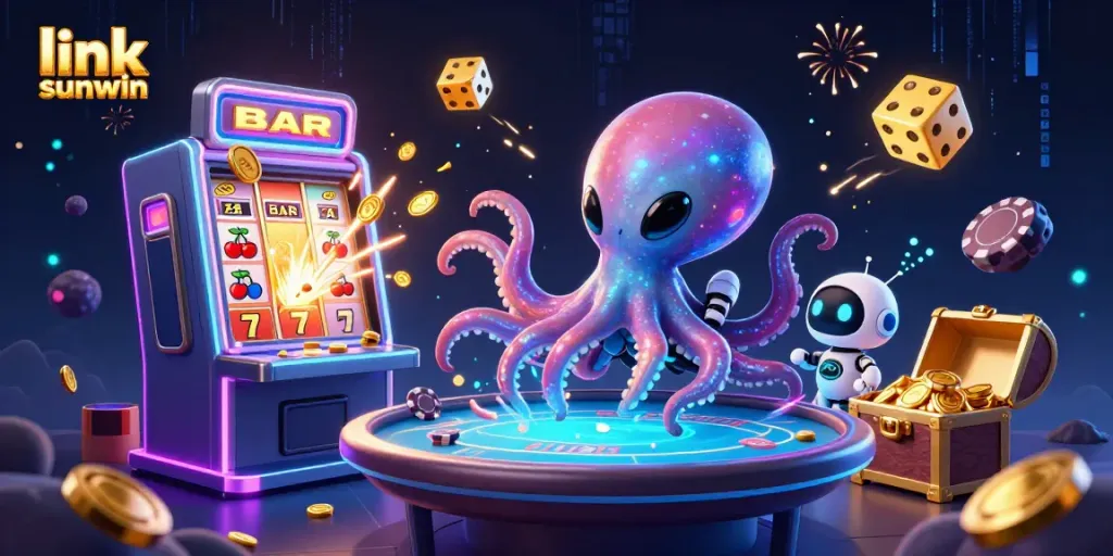 Experience thrilling gaming excitement at link sunwin with an alien octopus dealer and vibrant casino games.