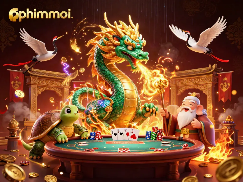 Engage with phimmoi, showcasing a vibrant 3D casino scene filled with dynamic characters and rich gameplay elements.